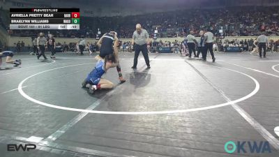 91 lbs Consi Of 4 - Avriella Pretty Bear, Harrah Little League Wrestling vs Braelynn Williams, Wagoner Takedown Club