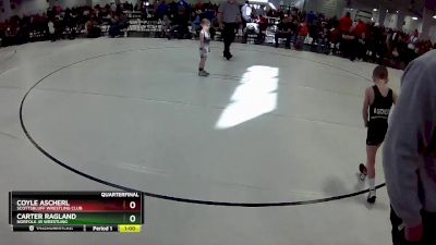 14 lbs Quarterfinal - Carter Ragland, Norfolk Jr Wrestling vs Coyle Ascherl, Scottsbluff Wrestling Club