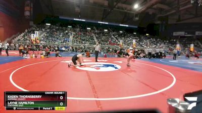 4A-138 lbs Champ. Round 1 - Layne Hamilton, Cheyenne East vs Kaden Thornsberry, Natrona County