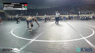 126 lbs Quarterfinal - Trinity Oldman, Darko Valley Wolf Pack vs Iris Cisneros, Skiatook Youth Wrestling