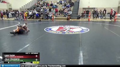 65 lbs Cons. Round 5 - Cruz Prasnicki, Dakota Boyz Wrestling Club vs Liam Thom, Pursuit Wrestling Minnesota