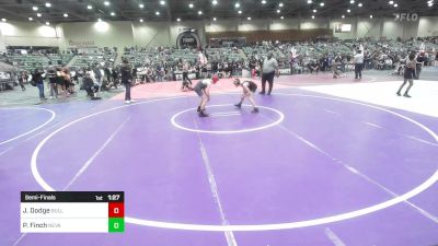 95 lbs Semifinal - Jordan Dodge, Bulldog Wrestling Club vs Peyton Finch, Nevada Elite