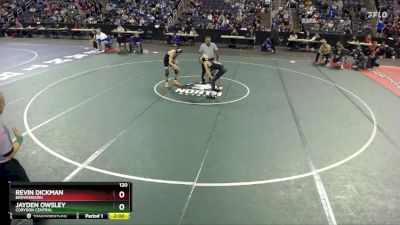 120 lbs Quarterfinal - Revin Dickman, Brownsburg vs Jayden Owsley, Corydon Central