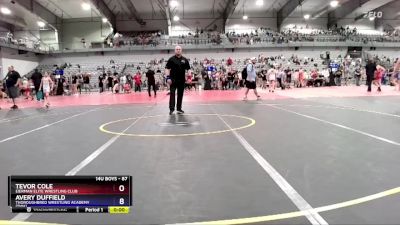 87 lbs Semifinal - Tevor Cole, Eierman Elite Wrestling Club vs Avery Duffield, Thoroughbred Wrestling Academy (TWA)