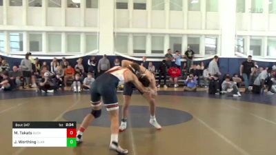 174 lbs Round Of 16 - Myles Takats, Bucknell vs John Worthing, Clarion