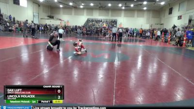 45 lbs Champ. Round 1 - Dax Luft, Simley Wrestling Club vs Lincoln Molacek, Willmar