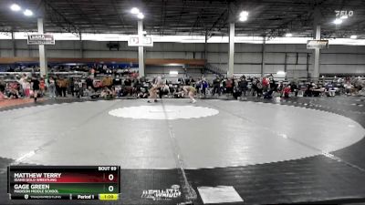 85 lbs Quarterfinal - Gage Green, Madison Middle School vs Matthew Terry, Idaho Gold Wrestling