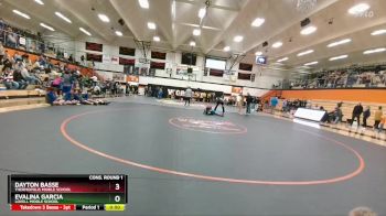 85-94 lbs Cons. Round 1 - Dayton Basse, Thermopolis Middle School vs Evalina Garcia, Lovell Middle School