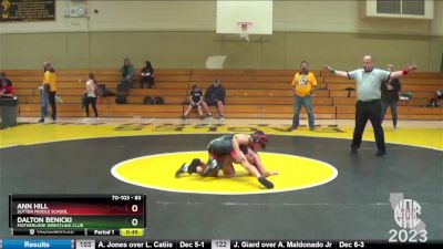 83 lbs Cons. Round 5 - Ann Hill, Sutter Middle School vs Dalton Benicki, Motherlode Wrestling Club