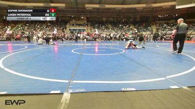 60 lbs Consi Of 4 - Sophie Shomaker, Alber Athletics vs Laken Peterpaul, Chickasha Wrestling