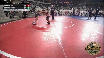 90 lbs Consolation - Rayden Lane, Midwest City Bombers Youth Wrestling Club vs Quinton Smith, Coweta Tiger Wrestling