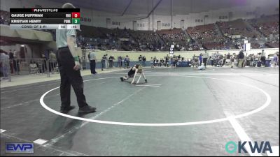 61 lbs Consi Of 8 #1 - Gauge Huffman, Vinita Kids Wrestling vs Kristian Henry, Powerhouse Wrestling