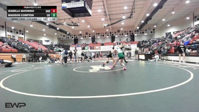 115 lbs Quarterfinal - Izabella Maturino, Broken Arrow Girls HS vs Madison Compton, Catoosa Wrestling