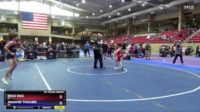 82 lbs 1st Place Match - Boaz Diaz, IA vs Maxamis Thacher, KS