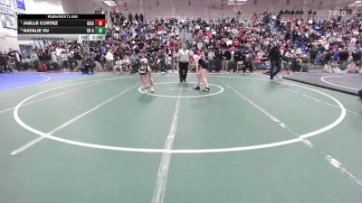 Girls 105 lbs Quarterfinal - Jaelle Cortez, Gilroy Girls vs Natalie Vu, Yerba Buena Girls