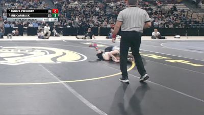 125 lbs 1st Place Match - Irie Carmack, Stephen Decatur vs Annika Emshoff, Frederick