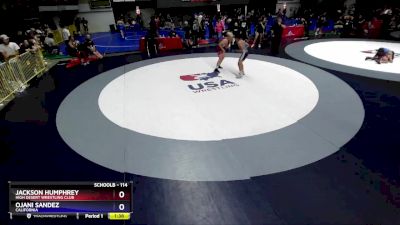 114 lbs Semifinal - Jackson Humphrey, High Desert Wrestling Club vs Ojani Sandez, California