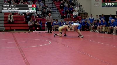 121 lbs Semifinal - Tommy Gretz, Connellsville vs Titus Colangelo, Franklin Regional
