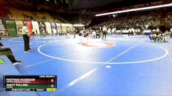 126 Class 1 lbs Cons. Round 2 - Matthias Mcgregor, Summit Christian Academy vs Rhett Pollard, Macon