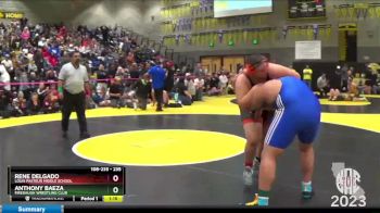 235 lbs Quarterfinal - Anthony Baeza, Firebaugh Wrestling Club vs Rene Delgado, Louis Pasteur Middle School