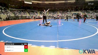 49 lbs Consi Of 32 #2 - Tripp Kerth, Weatherford Youth Wrestling vs Christopher Sund, Black Fox Wrestling Club