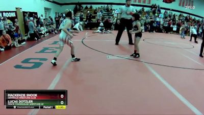 50-55 lbs Round 2 - Mackenzie Snook, Centralia Wrestling Club vs Lucas Dotzler, Pirate Powerhouse Wrestling Ac