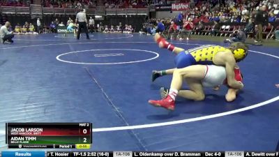 1A-126 lbs Cons. Round 3 - Aidan Timm, Belle Plaine vs Jacob Larson, West Hancock, Britt