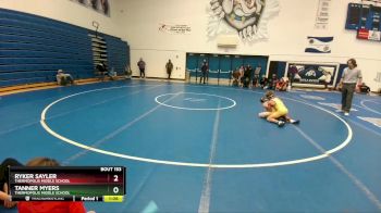 84 lbs 1st Place Match - Ryker Sayler, Thermopolis Middle School vs Tanner Myers, Thermopolis Middle School