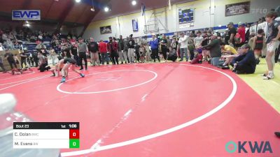 86-92 lbs Semifinal - Cael Dolan, Berryhill Wrestling Club vs Miles Evans, Bristow Wrestling