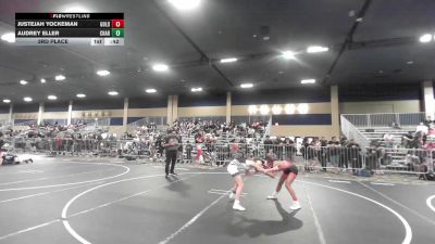 88 lbs 3rd Place - Justejah Yockeman, Golden Backs MRTC vs Audrey Eller, Charger WC