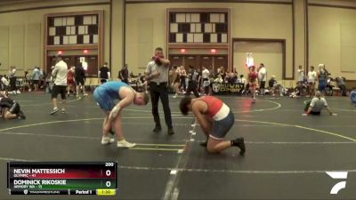 200 lbs Round 2 (6 Team) - Dominick Rikoskie, Armory WA vs Nevin Mattessich, Olympic