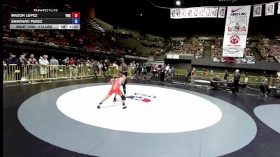 110 lbs Champ. Round 1 - Mason Lopez, Vacaville Wrestling Club vs Shintaro Perez