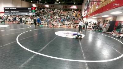 63-67 lbs Round 2 - Kinley Andreen, Centennial Middle School vs Sage Walker, Wind River Middle School