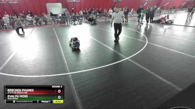 43-44 lbs Round 3 - Brecken Phares, JJ`s Club Wrestling vs Evalyn Moss, Wisconsin