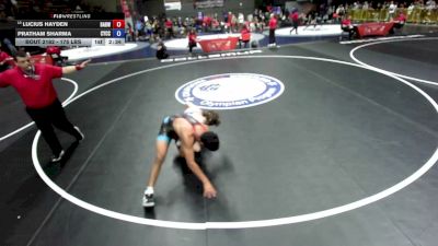 175 lbs Champ. Rd Of 64 - Lucius Hayden, Bay Area Dragons Wrestling Center vs Pratham Sharma, Community Youth Center - Concord Campus Wrestling