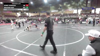 90 lbs Quarterfinal - Sonny Gonzalez, Pikes Peak Warriors vs Braxton Hart, Hays Wrestling Club