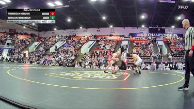 190 lbs Quarterfinals (8 Team) - Finnegan Grube, Huron HS (New Boston) vs Jordan Brennan, Linden HS