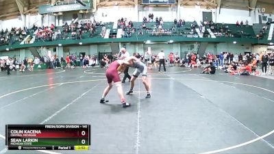 141 lbs Cons. Round 3 - Colin Kacena, Central Michigan vs Sean Larkin, Michigan State