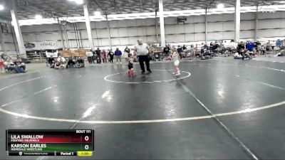 45 lbs Quarterfinal - Karson Earles, Homedale Wrestling vs Lila Swallow, Fighting Squirrels