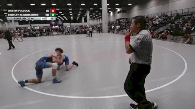 120 lbs Cons. Rd Of 16 - Westin Pollock, Owasso Takedown Club vs Bentley Klinkhammer, Heartland Wrestling Academy