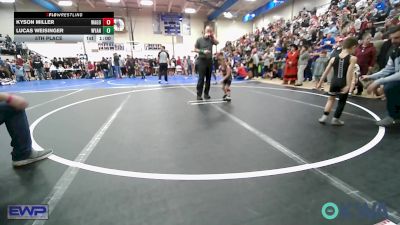 40 lbs 5th Place - Kyson Miller, Wagoner Takedown Club vs Lucas Weisinger, Wyandotte Youth Wrestling