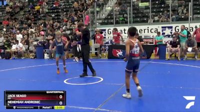 71 lbs Quarterfinal - Jack Seago, MO vs Nehemiah Andronic, IL