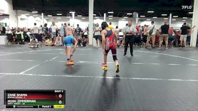 96 lbs Round 1 (6 Team) - Hugh Zimmerman, Dirty Jersey vs Zane Shama, Roman Legion