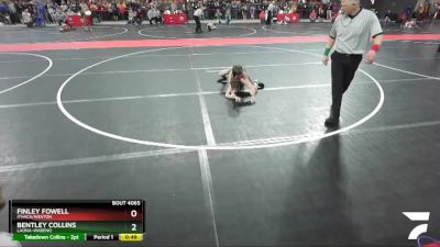 78 lbs Champ. Round 1 - Bentley Collins, Laona-Wabeno vs Finley Fowell, Ithaca/Weston