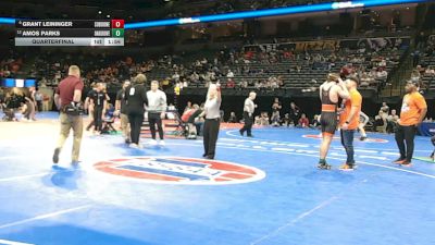 157 Class 2 lbs Quarterfinal - Grant Leininger, Southern Boone vs Amos Parks, Oak Grove