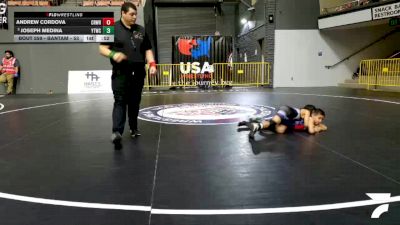 Bantam - 53 lbs Cons. Round 4 - Joseph Medina, Yucaipa Thunder Wrestling Club vs Andrew Cordova, Crusader Wrestling