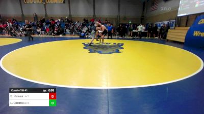 193 lbs Consi Of 16 #1 - Elijah Hawes, Layton (UT) vs Logan Corona, Christopher