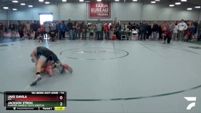 113 lbs Cons. Round 5 - Jake Davila, SYA vs Jackson Stroh, Hanover Hawkeye Youth Wrestlin