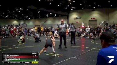 60 lbs Quarterfinals (8 Team) - Elias Holyfield, Belding Orange vs Calvin Babcock, BadBass