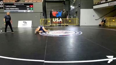 Schoolgirls - 100 lbs Quarters - Layla Labau, Elk Grove Wrestling Academy vs Aria Pennywell, Driller Wrestling Club